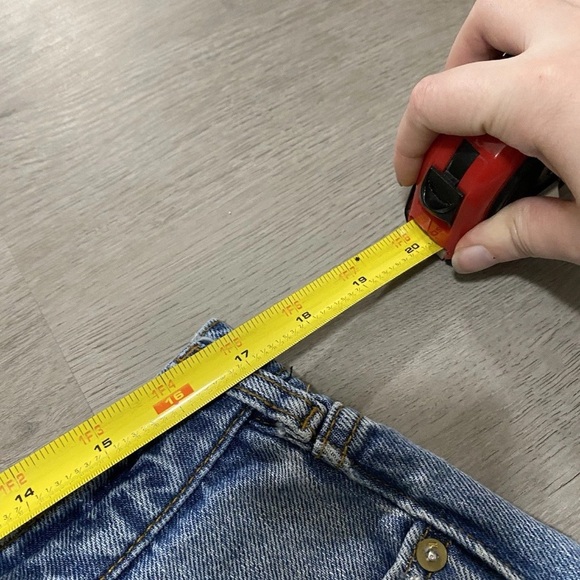 Anthropologie Pilcro Indigo Distressed Little Shortie Mini Mid Rise Shorts 31 - Picture 5 of 8